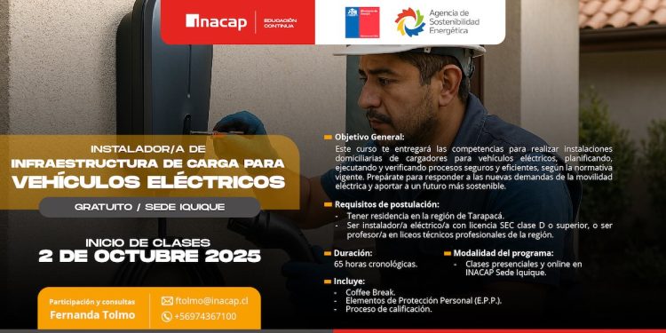 Abren curso de Instalador/a de Infraestructura de Carga para Vehículos Eléctricos