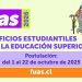 El 1 de octubre comienza postulación a beneficios estudiantiles para 2026 a través del FUAS