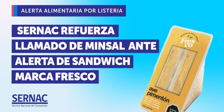 Sernac refuerza el llamado de MINSAL ante alerta alimentaria por listeria en sandwich marca fresco