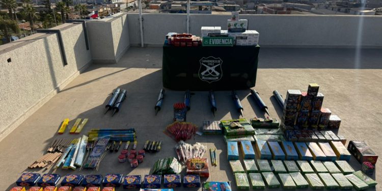 Carabineros incauta más de 12 mil fuegos artificiales y detiene a un sujeto en Alto Hospicio