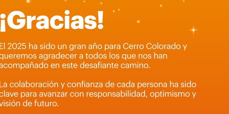 Saludo de Fin de Año de Cerro Colorado | BHP              Los Mejores Deseos de un Próspero 2026