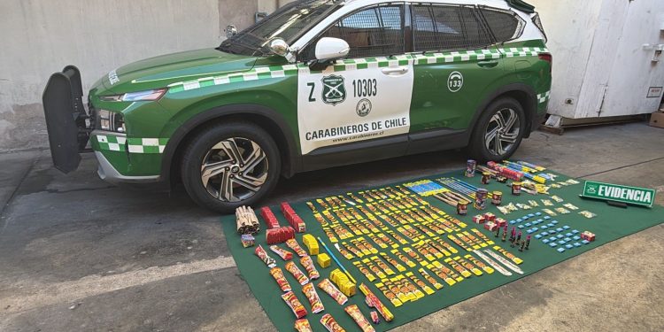 Carabineros incautó más de mil fuegos artificiales en ronda preventiva en comuna de Iquique