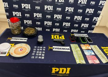 Diligencias por amenazas permiten a la PDI en Calama incautar arma, droga y detener a dos extranjeros