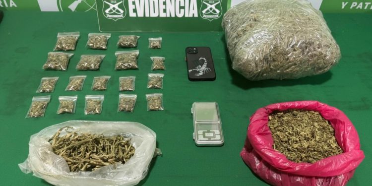 Conductora es sorprendida con más de un kilos de marihuana durante fiscalización
