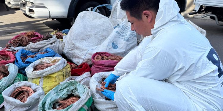 Investigación de PDI y Fiscalía: Incautan más de 2.5 toneladas de cable de cobre robado