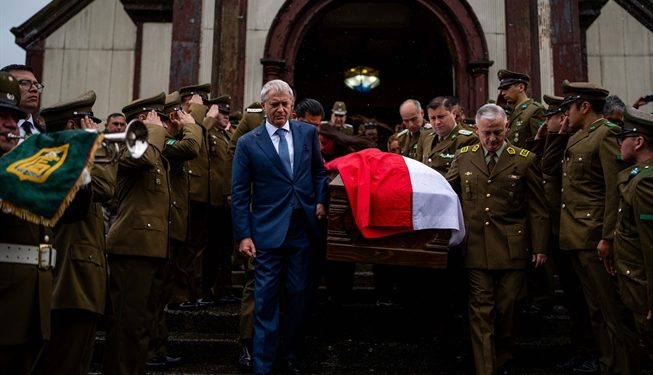 Presidente Kast asiste al funeral del sargento segundo de Carabineros, Javier Figueroa Manquemilla