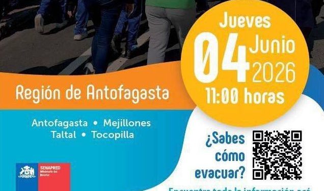 Llaman a antofagastinos a participar en simulacro de sismo y tsunami