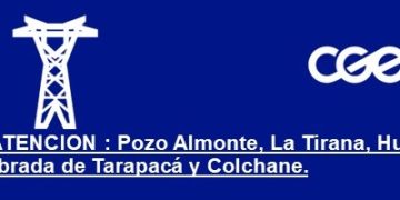 CGE anuncia desconexión programada de suministro eléctrico este jueves 4 de junio entre 09:00 y 15:00 horas.