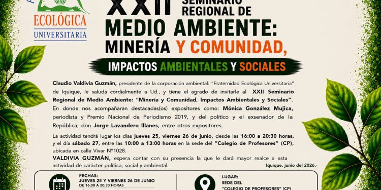 Fraternidad Ecológica Universitaria lanza el XXII Seminario Regional “Minería y Comunidad: Impactos Ambientales y Sociales”