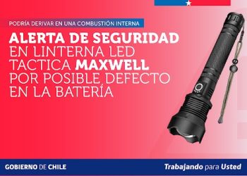 Sernac emite alerta de seguridad por linterna led táctica marca Maxwell