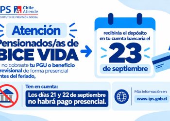 Pensionados de BICE VIDA que aún no reciben su PGU o beneficio del IPS: Estará en sus cuentas el 23 de septiembre
