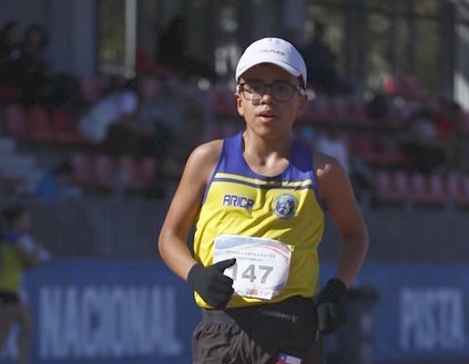 Rafael Báez campeón en 5.000 metros marcha en Nacional de Atletismo U16