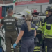 Violento choque entre un bus de locomoción colectiva y un furgón policial
