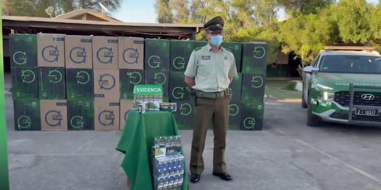 Cerca de 600 mil cajetillas de cigarrillos de contrabando incautó Carabineros en Pozo Almonte