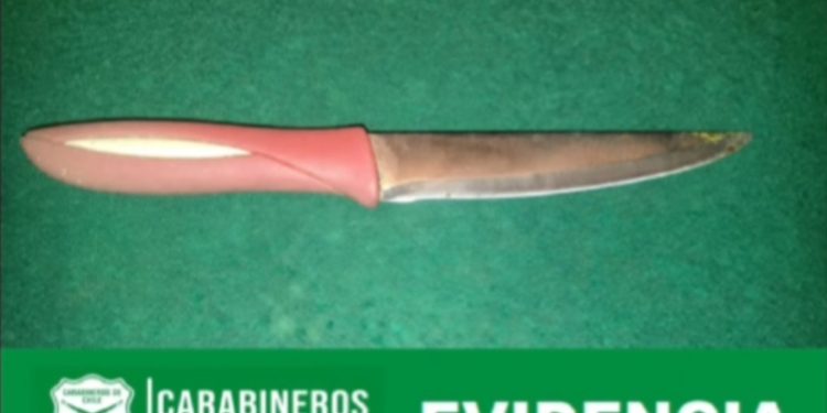 Carabineros detiene a hombre que portaba un arma blanca en la vía pública