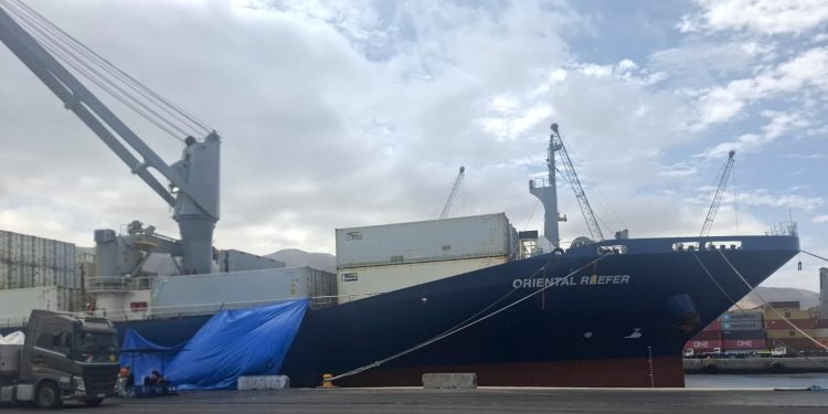 Puerto de Iquique recibe por primera vez al buque Oriental Reefer y refuerza su rol en la cadena logística minera del país